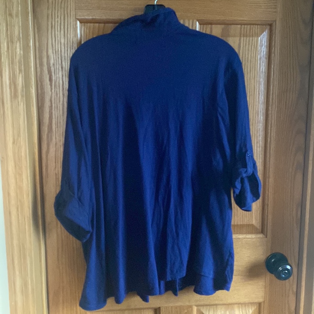 French Laundry Blue Oversized Button Down Shirt - Picture 4 of 5